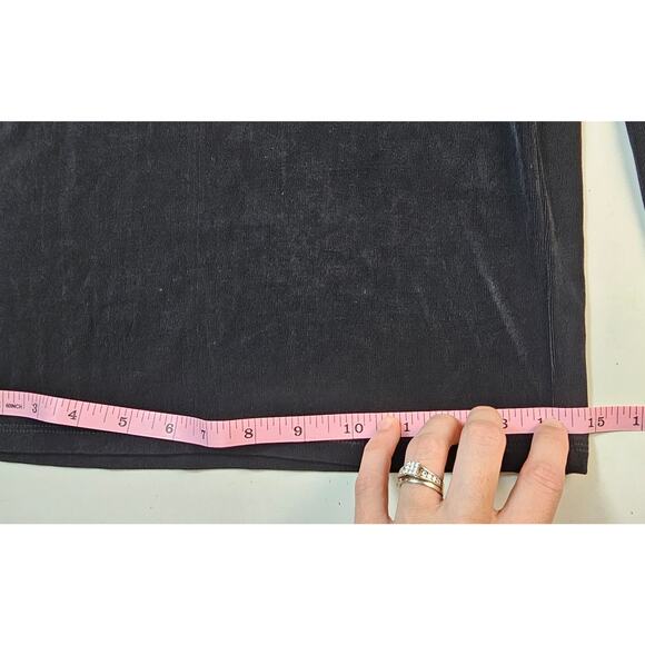 Chicos 2 (L) acetate pull on slinky gaucho wide leg crop pants black stretch - Picture 5 of 8